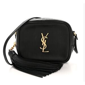 YSL Blogger Bag Black Leather with Gold Hardware and YSL Monogram